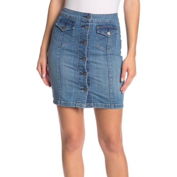 All Saints June Denim Skirt Button Up Size 0 - Picture 2 of 13